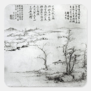 Landschap 2 vierkante sticker