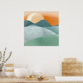 Landschap 3 Eenvoudige Boho Tekeningen Boho Chic A Poster (Keuken)
