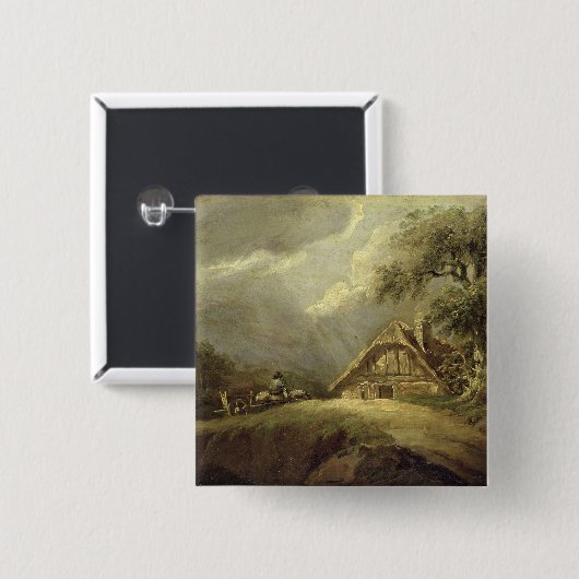 Landschap 3 vierkante button 5,1 cm (Voorkant /achterkant)