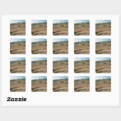 Landschap 3 vierkante sticker (Vel)