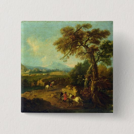 Landschap 4 vierkante button 5,1 cm (Voorkant)