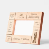 Landschap 6x4 Golden 50th Wedding Jubileum Gegraveerde Lijstjes (Links)