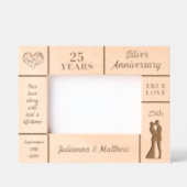 Landschap 6x4 Zilver 25e bruiloft Jubileum Gegraveerde Lijstjes (Voorkant)