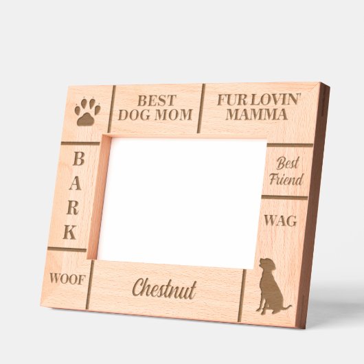 Landschap 7x5 BESTE Hond MOM Ooit Aangepaste Naam Gegraveerde Lijstjes (Links)