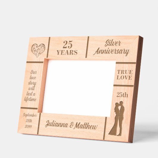 Landschap 7x5 Golden 60ste bruiloft Jubileum Gegraveerde Lijstjes (Links)