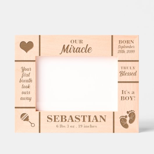Landschap 7x5 Nieuwe Baby Gepersonaliseerd Gegraveerde Lijstjes (Voorkant)