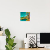 Landschap A4 van het zomerlandschap Poster (Thuiskantoor)