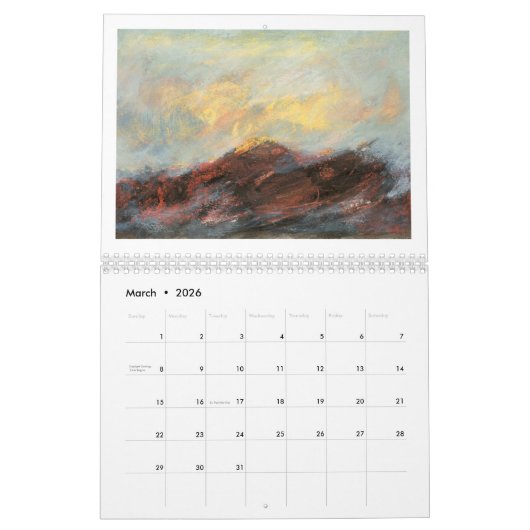 Landschap Abstracte kunst origineel schilderij 202 Kalender (Mar 2026)