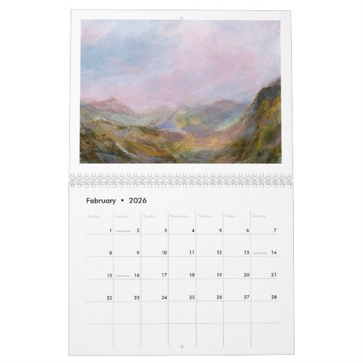 Landschap Abstracte kunst origineel schilderij 202 Kalender (Feb 2026)
