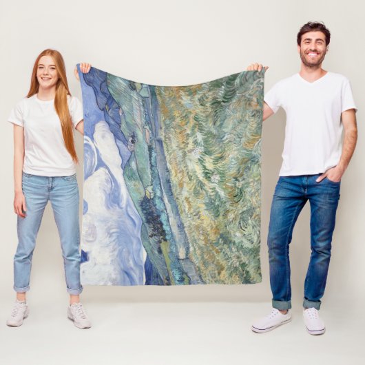 Landschap achter Saint-Paul Vincent van Gogh Fleece Deken (In situ)