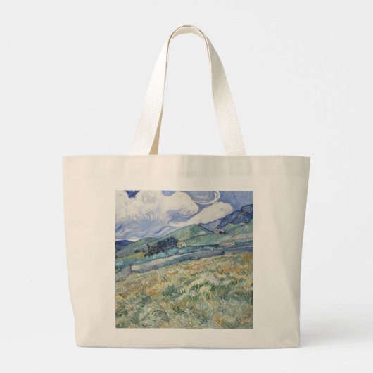 Landschap achter Saint-Paul Vincent van Gogh Grote Tote Bag (Achterkant)