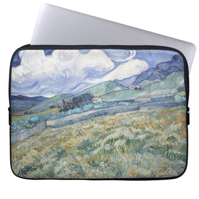 Landschap achter Saint-Paul Vincent van Gogh Laptop Sleeve (Voorkant)