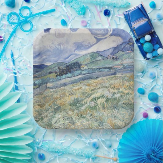 Landschap achter Saint-Paul Vincent van Gogh Papieren Bordje (Feest)