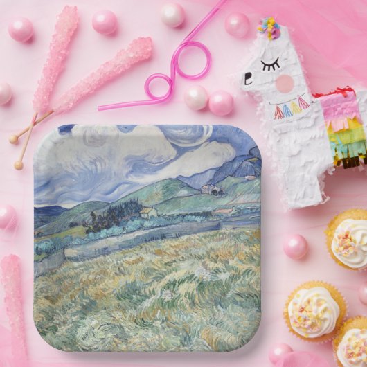 Landschap achter Saint-Paul Vincent van Gogh Papieren Bordje (Feest)