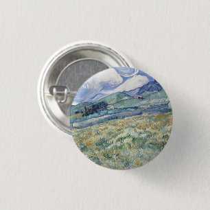 Landschap achter Saint-Paul Vincent van Gogh Ronde Button 3,2 Cm