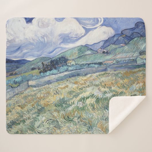 Landschap achter Saint-Paul Vincent van Gogh Sherpa Deken (Voorkant (horizontaal))