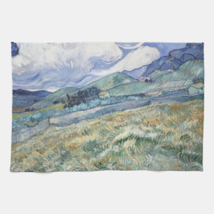 Landschap achter Saint-Paul Vincent van Gogh Theedoek