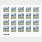 Landschap achter Saint-Paul Vincent van Gogh Vierkante Sticker (Vel)