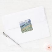 Landschap achter Saint-Paul Vincent van Gogh Vierkante Sticker (Envelop)