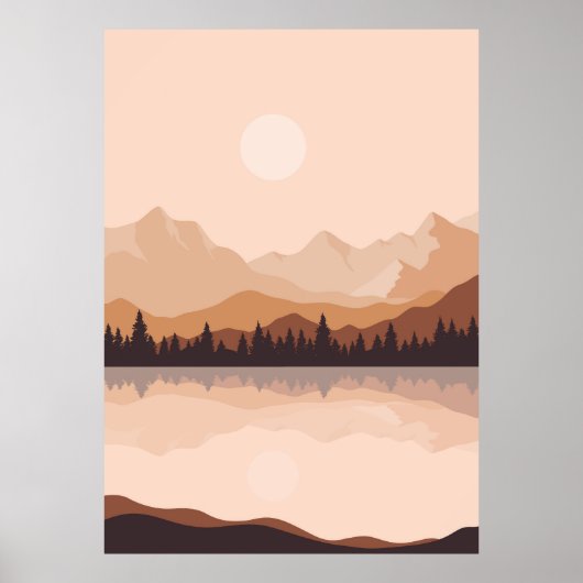 Landschap achtergrond muur kunst poster (Voorkant)