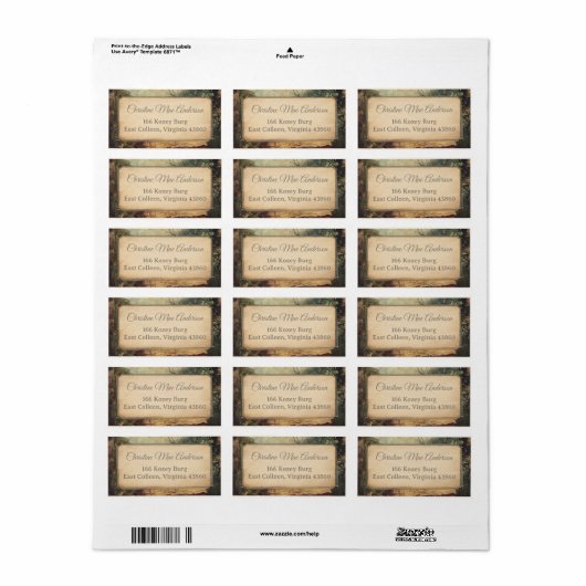  landschap. Adres / Verzending / Boekenlabel Etiket (Full Sheet)