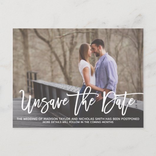 Landschap Afbeelding Wedding Unsave the Date Brief Briefkaart (Voorkant)