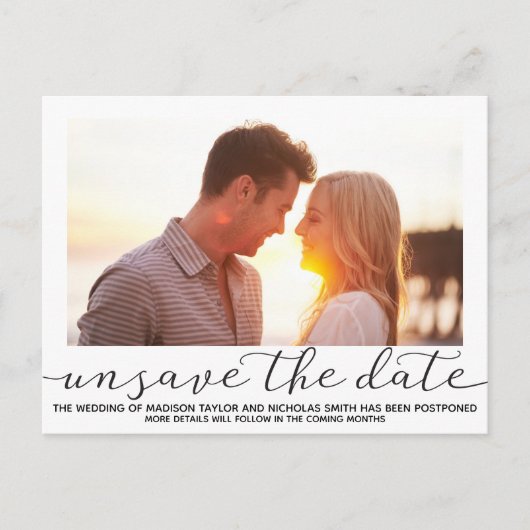 Landschap Afbeelding Wedding Unsave the Date Brief Briefkaart (Voorkant)