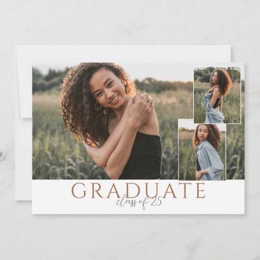 Landschap Afstuderen Fotoaankondiging met Collage Kaart (Voorkant)