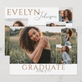 Landschap Afstuderen Fotoaankondiging met Collage Kaart (Voorkant / Achterkant)