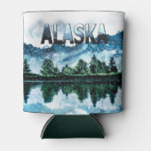 Landschap Alaska-Waterverf Blikjeskoeler (Voorkant)