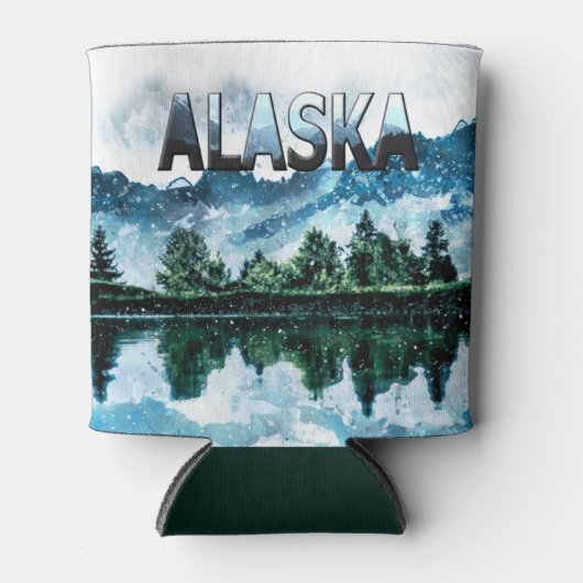 Landschap Alaska-Waterverf Blikjeskoeler (Voorkant)