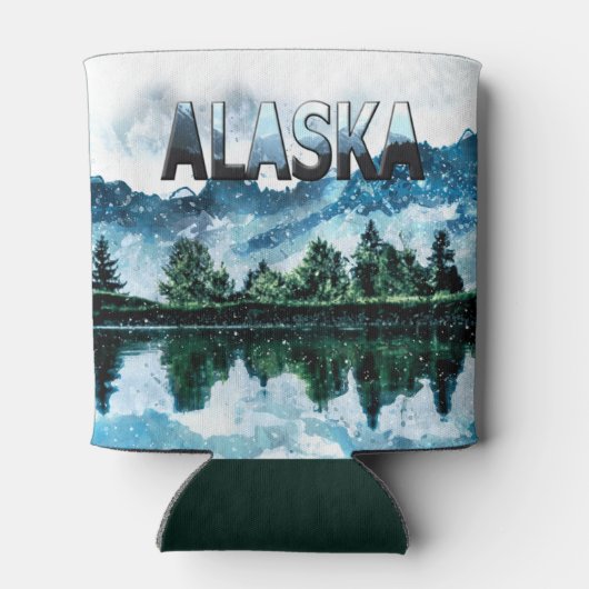 Landschap Alaska-Waterverf Blikjeskoeler (Achterkant)