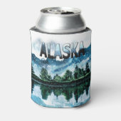 Landschap Alaska-Waterverf Blikjeskoeler (Blikje Achterkant)