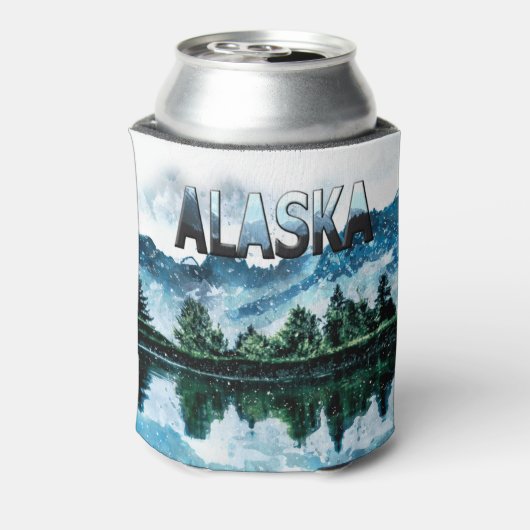 Landschap Alaska-Waterverf Blikjeskoeler (Blikje Achterkant)