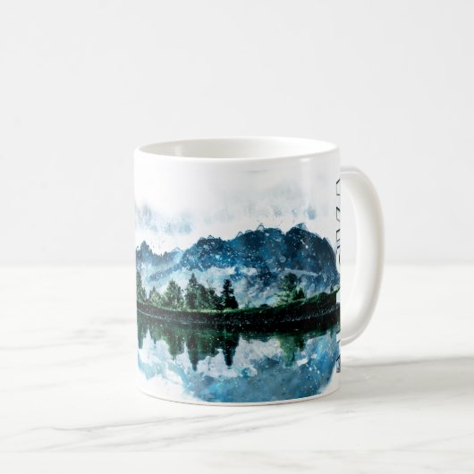 Landschap Alaska-Waterverf Koffiemok (Voorkant rechts)