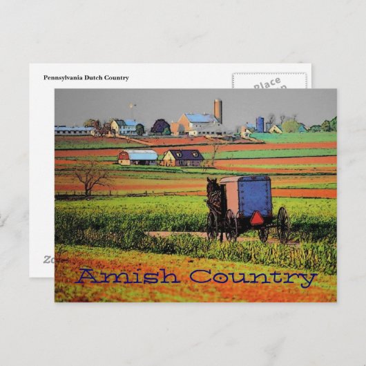 Landschap Amish-Briefkaart Briefkaart (Voorkant / Achterkant)