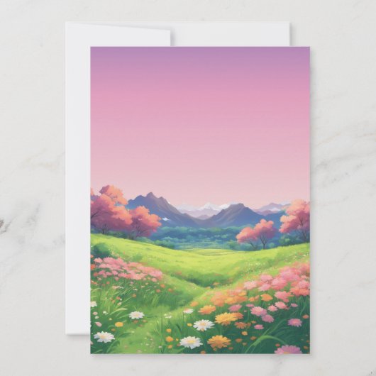 Landschap Anime Verjaardag Kaart (Achterkant)