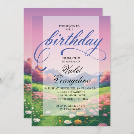 Landschap Anime Verjaardag Kaart (Voorkant / Achterkant)