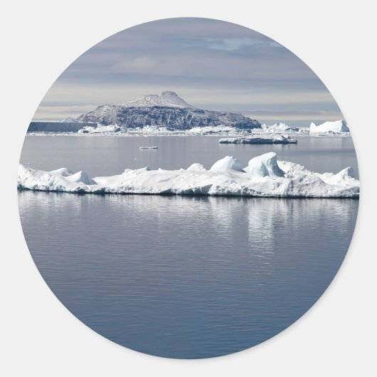 Landschap Antarctica Ronde Sticker (Voorkant)