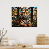 *~* Landschap AP68 TIGER Gebrandschilderd Glas 5:4 Poster (Keuken)