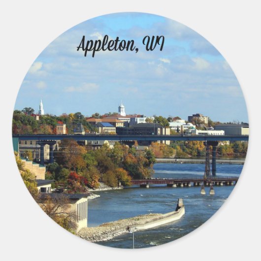 Landschap Appleton, Wisconsin Ronde Sticker (Voorkant)