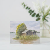 Landschap aquarel schilderij briefkaart (Staand voorkant)