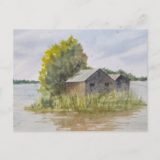 Landschap aquarel schilderij briefkaart (Voorkant)