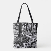 Landschap Art Canvas tas B&W Forest Eco-Art-tassen (Achterkant)
