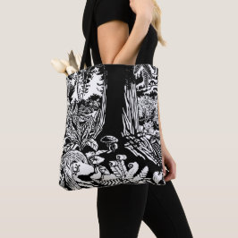 Landschap Art Canvas tas B&W Forest Eco-Art-tassen