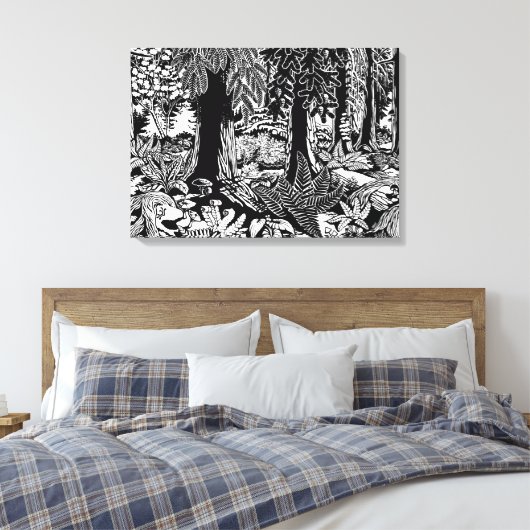 Landschap Art Prints B & W Forest Art Canvas Afdru (Insitu (Slaapkamer))