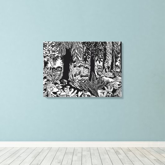 Landschap Art Prints B & W Forest Art Canvas Afdru (Insitu (Houten vloer))