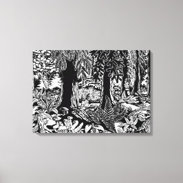 Landschap Art Prints B & W Forest Art Canvas Afdru