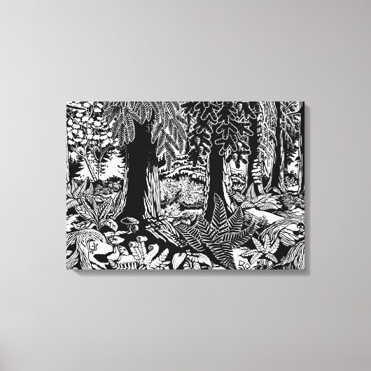 Landschap Art Prints B & W Forest Art Canvas Afdru (Voorkant)