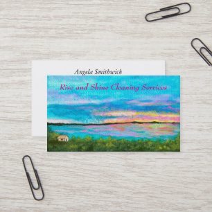 Landschap Art Seashore Beach Sunrise Cleaning Visitekaartje